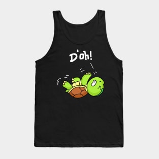D'oh Cute Funny Turtle Lies On Back Fun Tank Top